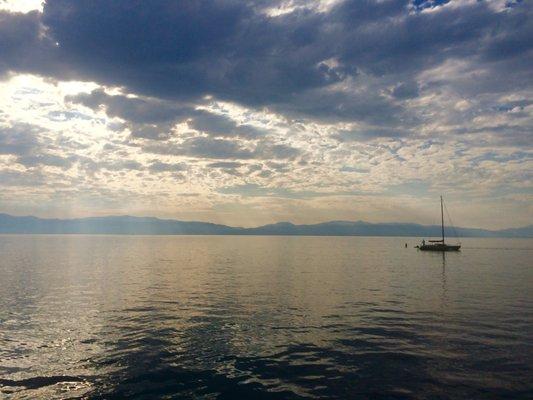 Morning yoga in Lake Tahoe, CA.