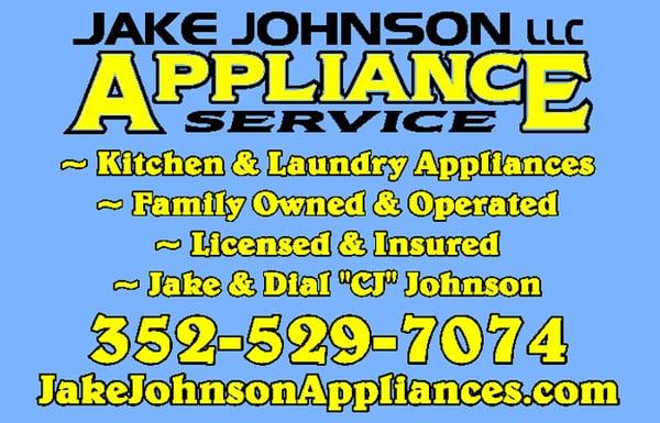 Appliance Repair : Jake Johnson LLC.