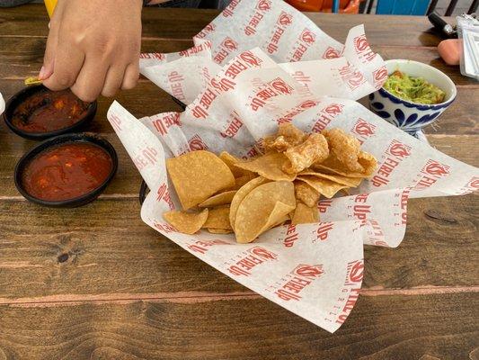 Salsa guac and chips to start!