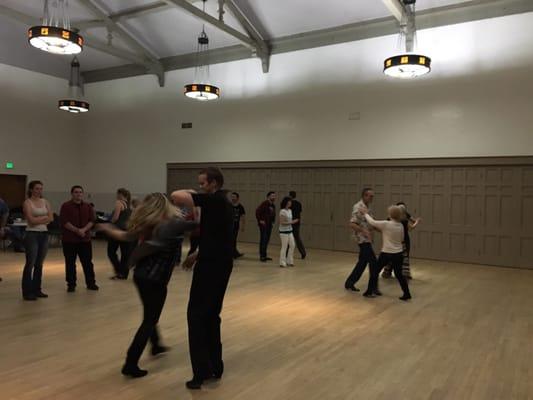 Everyone enjoying social dancing