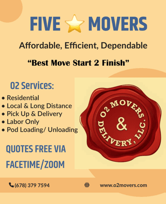 O2 Movers & Delivery