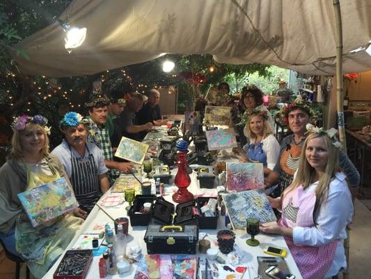 Drink and Draw gathering in Santa Barbara