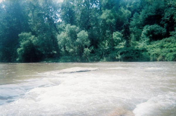 Looking ahead down the Toe River