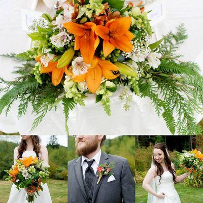 Summer fun with this orange, cream and green inspired wedding by Anderson Florist