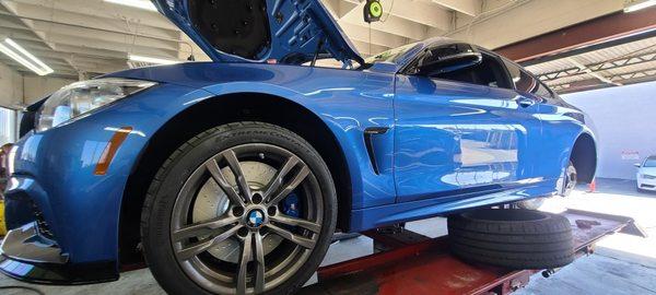 All genuine BMW M sport brake pad and brake disc replacement