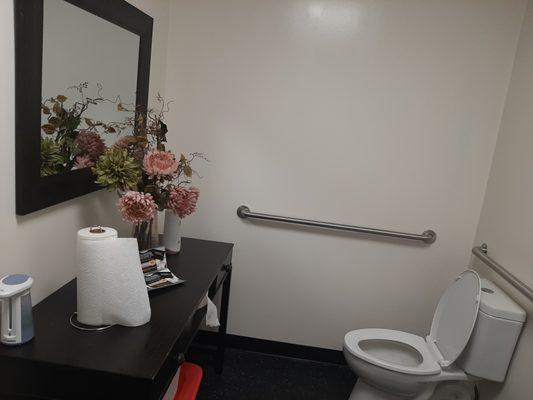 We keep a fresh super clean restroom for customer use.