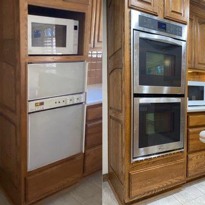 Double oven installation.