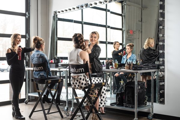 makeup and hair station