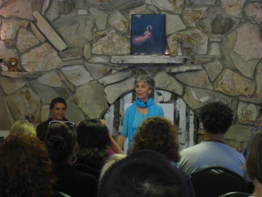 Laura Fine addressing the students at Doorway to Transformation April 28, 2013