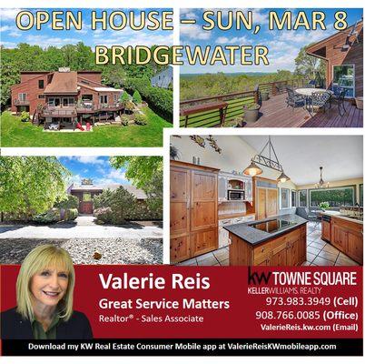 OPEN HOUSE - 924 Sunset Ridge, BRIDGEWATER! Sunday, 3/8, 1-4p
Stop in or call for private showing!
973.983.3949. GREAT SERVICE MATTERS!