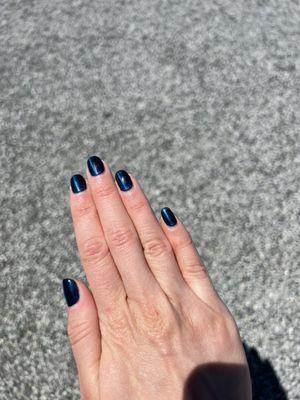 Gorgeous blue magnetic gel nails!