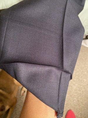 Bottom of pant leg hem coming apart.