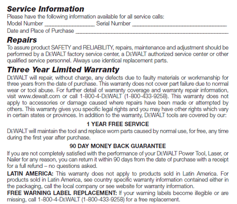 Dewalt Service Center