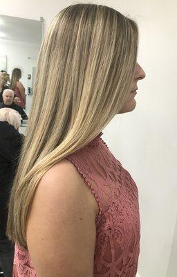 Babylights mixed  with hair painting to create this stunning blonde.