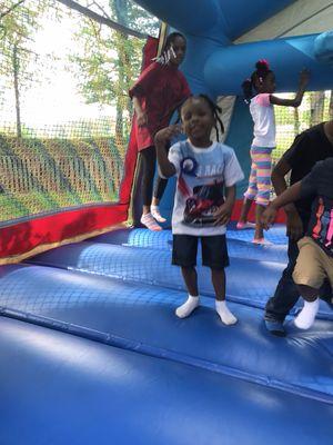 Play time in the bouncy house