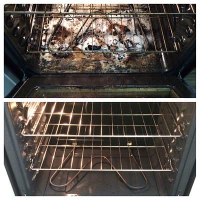 The oven before and after the Cleaning Agents were there!