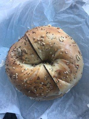 Everything bagel, untoasted