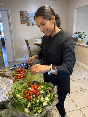 Doing what I love- healthy cooking class.