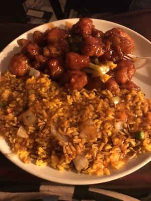 General Tso's Chicken and Veg Fried Rice