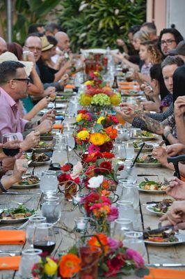 Al fresco dinner in Palm Springs, private residence. Photo by David A. Lee