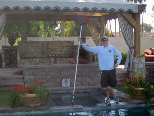 Posing by one of the nicest pools in town.