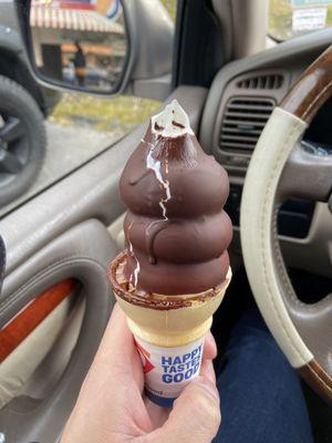 Chocolate dipped vanilla soft serve! ~$1.50 for small