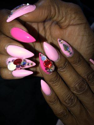 Stiletto Overlay w/3D Swarovski