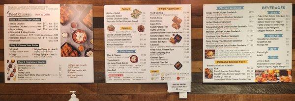 Menu as of October 17, 2022