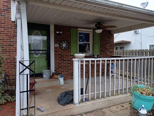 Before facelift on porch by T.C. Backer