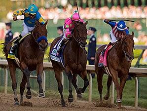 Championship racing and great pay-offs highlight the action. American Pharoah winning the Kentucky Derby. dd a caption