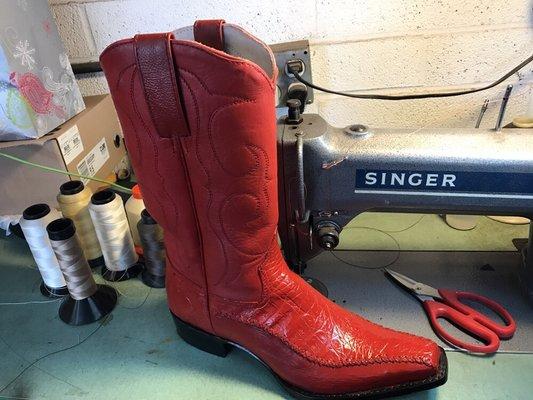 Happy client custom handmade cowboy boots