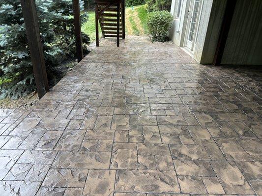 Stamped concrete patio