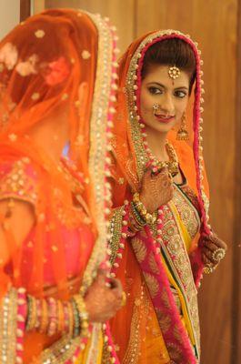 This is a traditional Indian bridal look