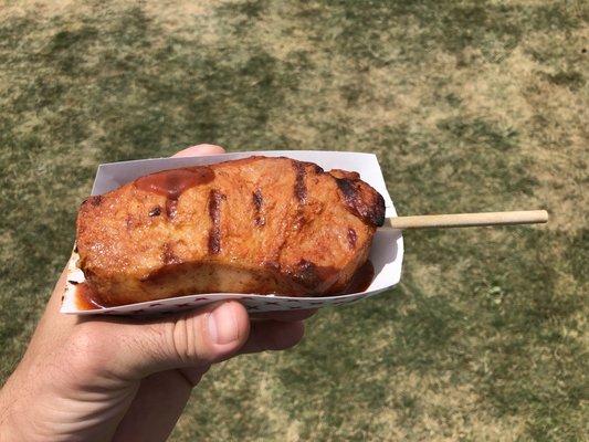 Pork chops on a stick