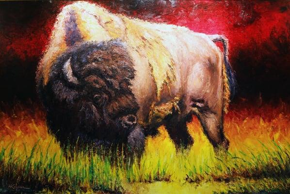 Harry Koyama Fine Art - "Spirit Of The Bison" 48" x 72" Oil