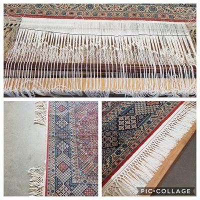 Implanting New Silk Fringes on Esphahan Persian Rug