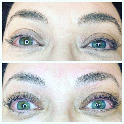 Eyelash lift and tint