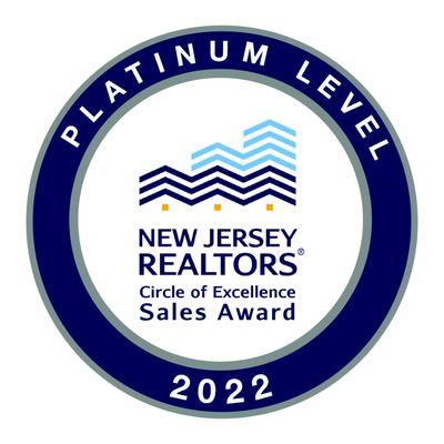 Team Leader, Lauren Orsini, receives PLATINUM level award for NJ Realtors Circle of Excellence 2014-2022