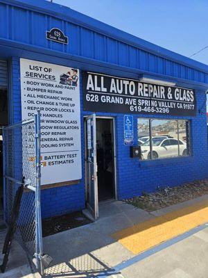 Front door of all auto repair in spring valley