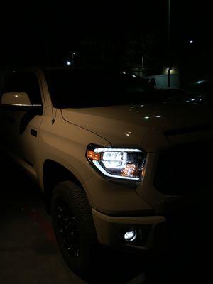 Plush deluxe 2018 led Toyota head lights and fog lights on a 2016 Tundra