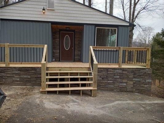 New deck rail and steps