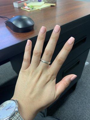 Pink shellac manicure