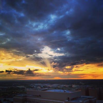 Beautiful sunset view from 23rd floor, west side.