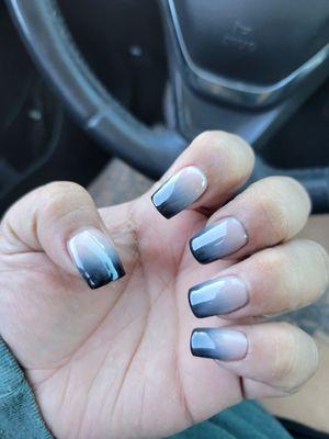 Nude/Black Ombre Acrylic w/ Tips