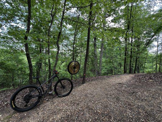 Gong at the midpoint / highest point of Tashka trail (~12 miles)