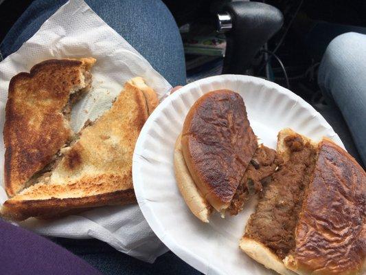 Chicken salad sandwich and BBQ. How this place has stayed in business all these years is a big mystery.