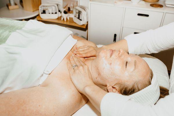 Custom Facials with relaxing facial and neck massage