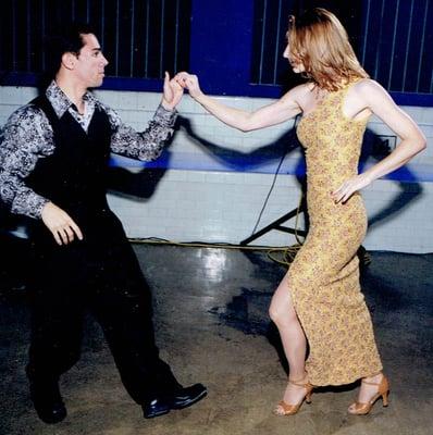 Ruth Caspary dancing with Raul in Los Angeles.