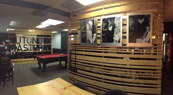 Play pool and have your marketing needs met all in one place at the Campaign Creator's office.