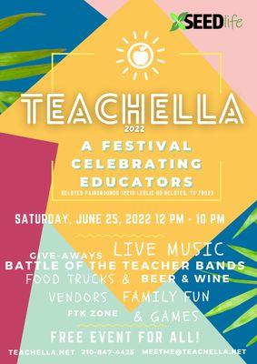 This is Teachella festival flyer number one. T Challa is Saturday, June 25. Gates open at 12 PM.